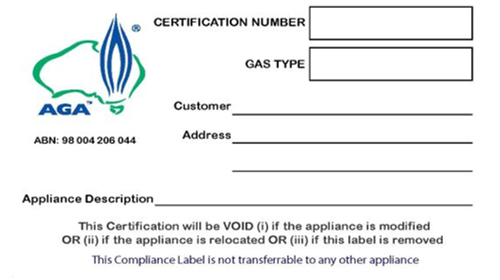 AGA compliance label